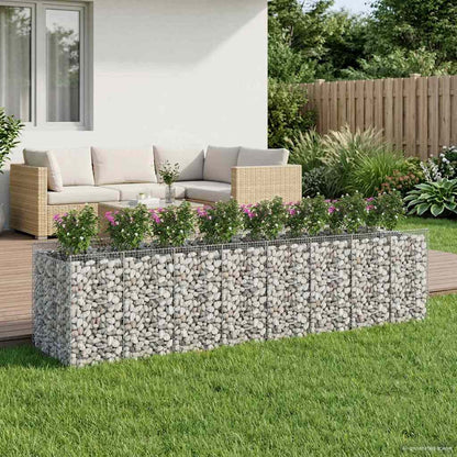Gabion Raised Bed 4 pcs Silver