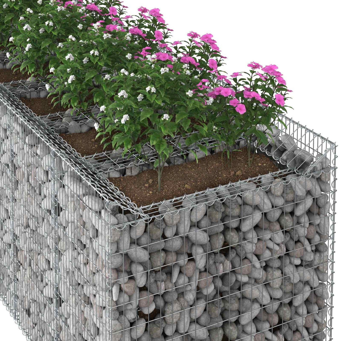 Gabion Raised Bed 4 pcs Silver