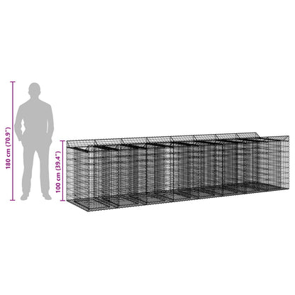 Gabion Raised Bed 4 pcs Silver