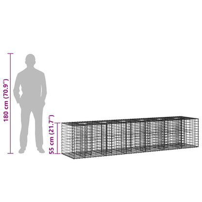 Gabion Raised Bed 2 pcs Silver 260 x 60 x 55 cm