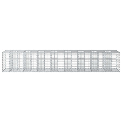 Gabion Raised Bed 2 pcs Silver 340 x 60 x 55 cm