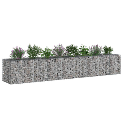 Gabion Raised Bed 2 pcs Silver 340 x 60 x 55 cm