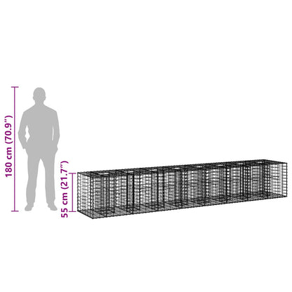 Gabion Raised Bed 2 pcs Silver 340 x 60 x 55 cm