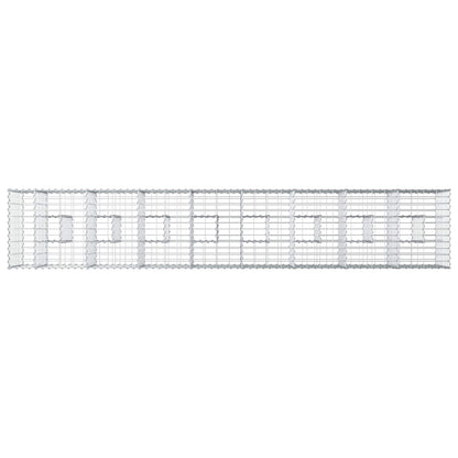 Gabion Raised Bed 2 pcs Silver 340 x 60 x 55 cm