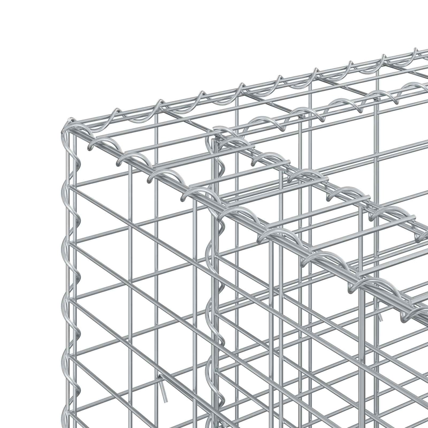 Gabion Raised Bed 2 pcs Silver 250 x 50 x 80 cm