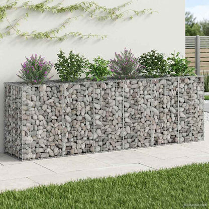 Gabion Raised Bed 2 pcs Silver 250 x 50 x 80 cm