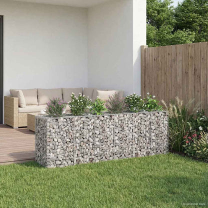 Gabion Raised Bed 2 pcs Silver 250 x 50 x 80 cm