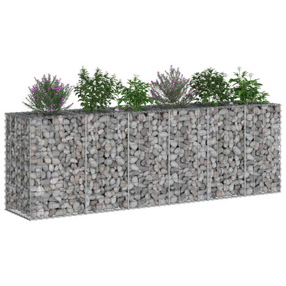 Gabion Raised Bed 2 pcs Silver 250 x 50 x 80 cm