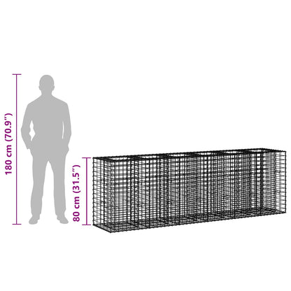 Gabion Raised Bed 2 pcs Silver 250 x 50 x 80 cm