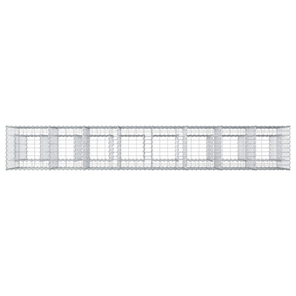 Gabion Raised Bed 2 pcs Silver 330 x 50 x 80 cm