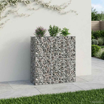 Gabion Raised Bed 2 pcs Silver 130 x 50 x 150 cm