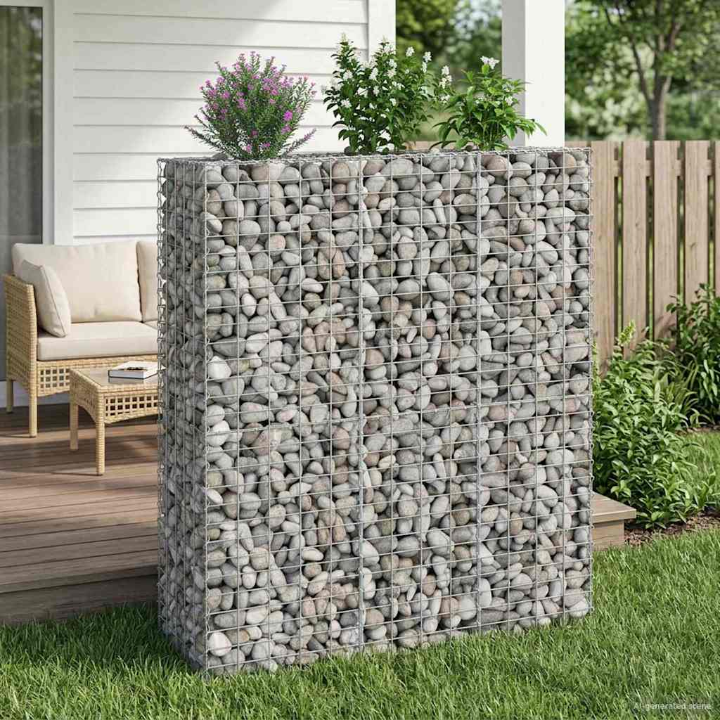 Gabion Raised Bed 2 pcs Silver 130 x 50 x 150 cm