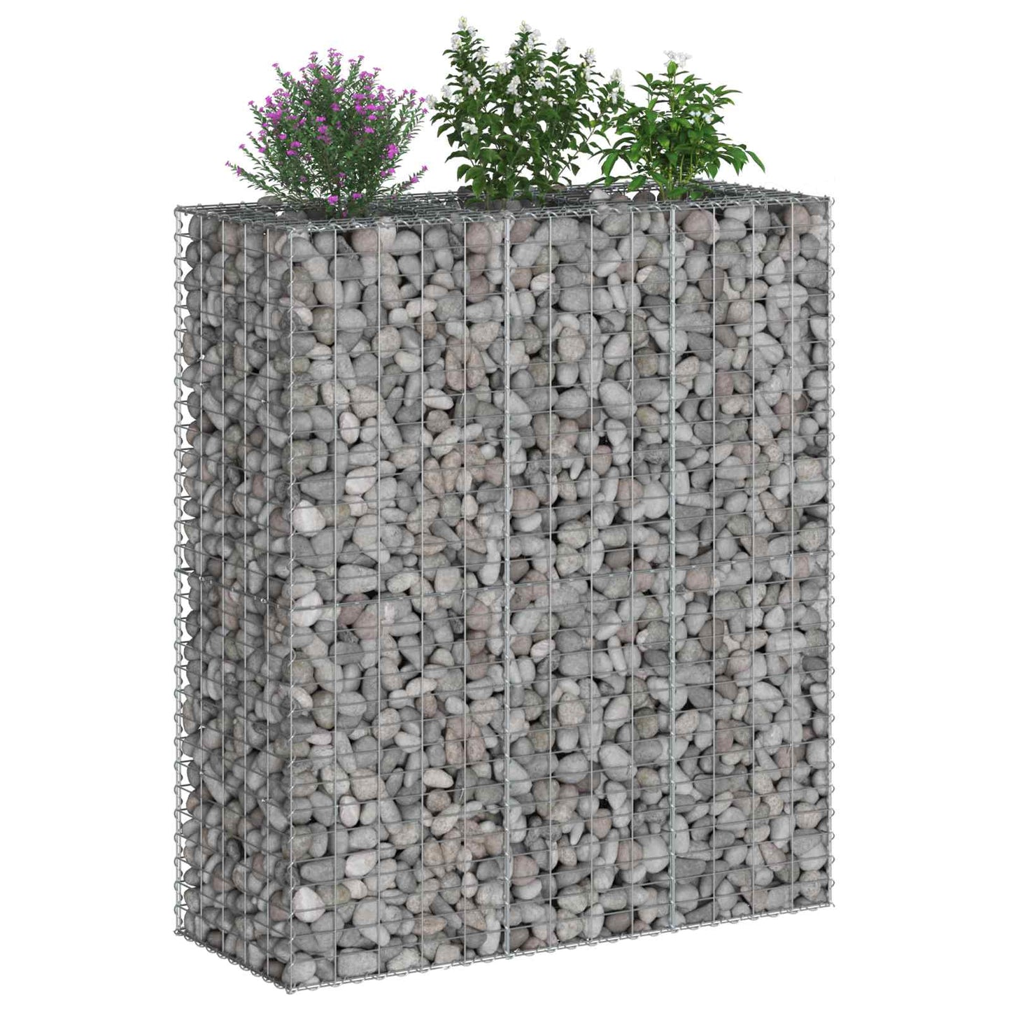 Gabion Raised Bed 2 pcs Silver 130 x 50 x 150 cm