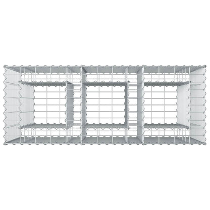 Gabion Raised Bed 2 pcs Silver 130 x 50 x 150 cm