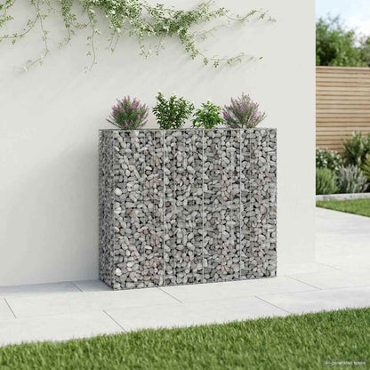 Gabion Raised Bed 2 pcs Silver 170 x 50 x 150 cm