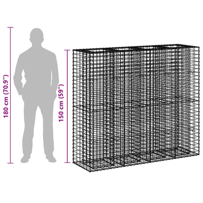 Gabion Raised Bed 2 pcs Silver 170 x 50 x 150 cm