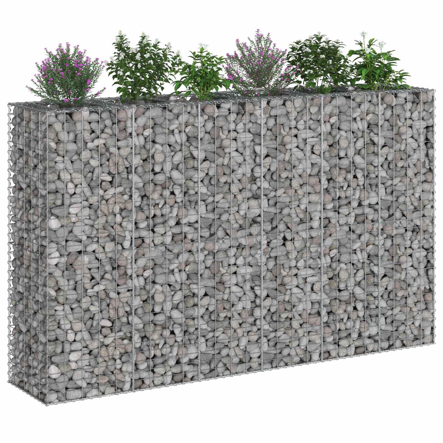 Gabion Raised Bed 3 pcs Silver 250 x 50 x 150 cm