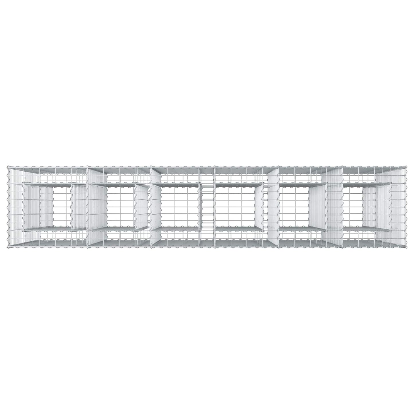 Gabion Raised Bed 3 pcs Silver 250 x 50 x 150 cm