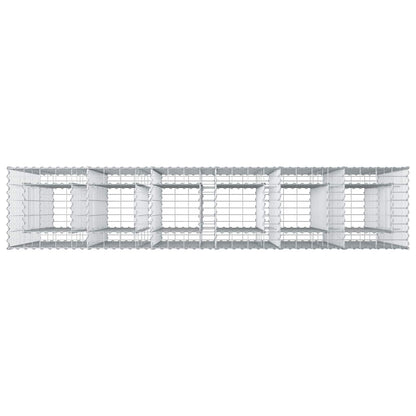 Gabion Raised Bed 3 pcs Silver 250 x 50 x 150 cm