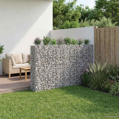 Gabion Raised Bed 4 pcs Silver 330 x 50 x 150 cm