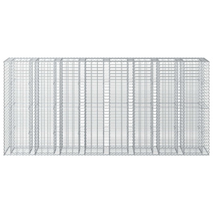 Gabion Raised Bed 4 pcs Silver 330 x 50 x 150 cm