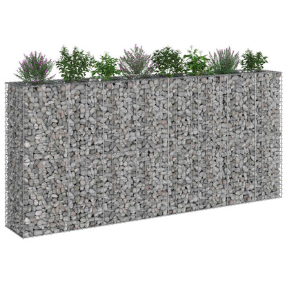 Gabion Raised Bed 4 pcs Silver 330 x 50 x 150 cm