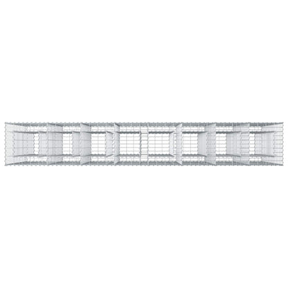 Gabion Raised Bed 4 pcs Silver 330 x 50 x 150 cm