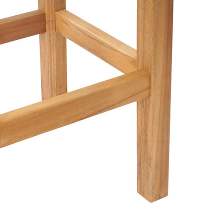 Bar Stool 2 pcs Natural Solid Teak Wood