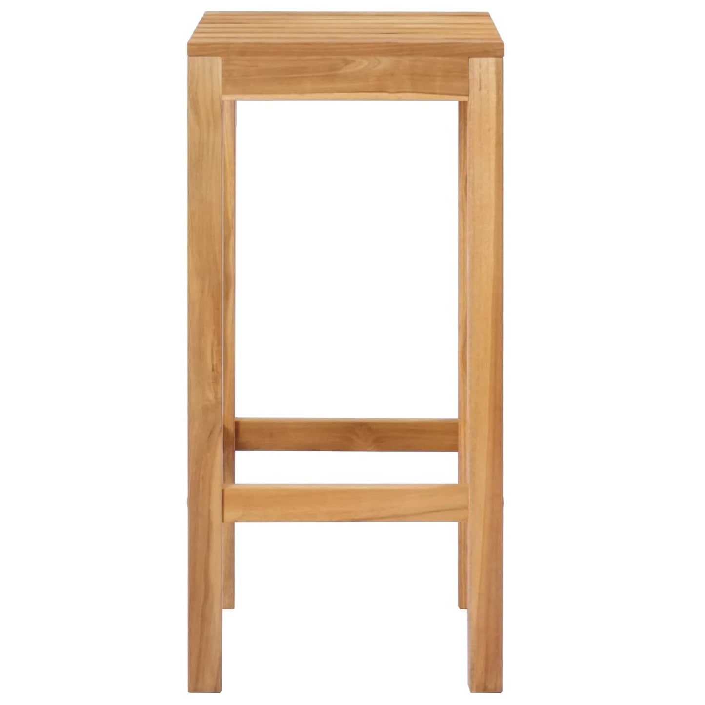 Bar Stool 2 pcs Natural Solid Teak Wood