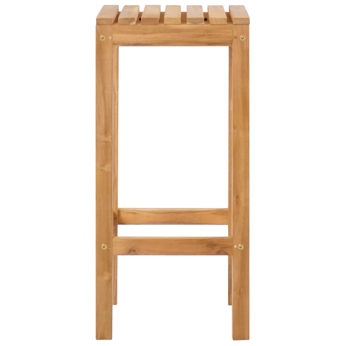 Bar Stool 2 pcs Natural Solid Teak Wood
