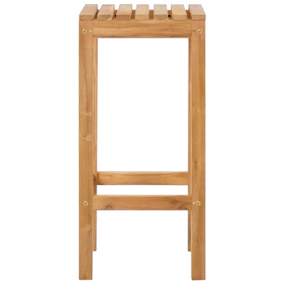 Bar Stool 2 pcs Natural Solid Teak Wood