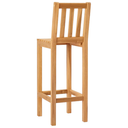 Bar Stool 2 pcs Natural Solid Teak Wood