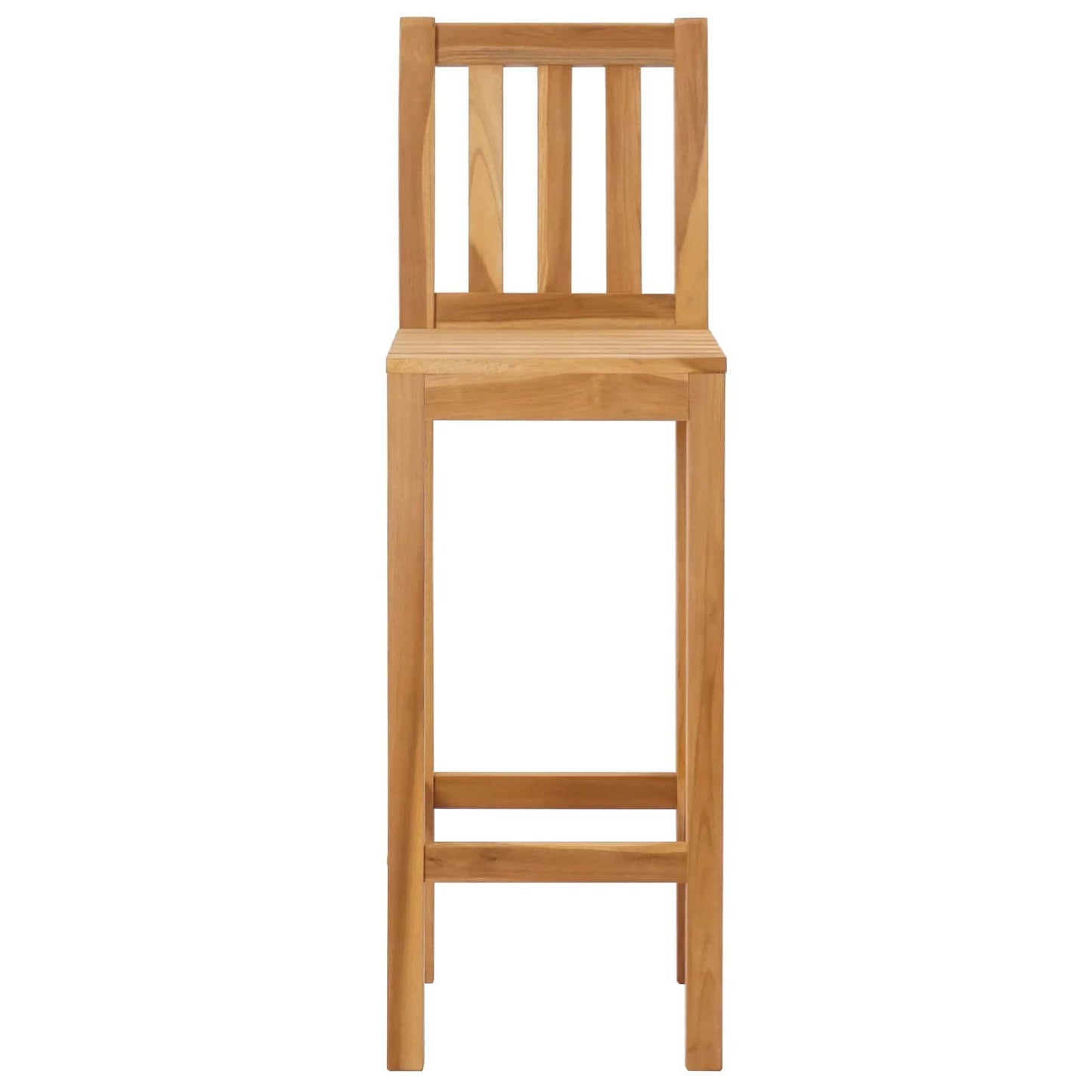 Bar Stool 2 pcs Natural Solid Teak Wood
