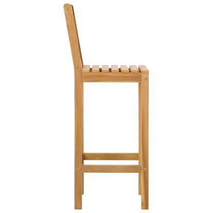 Bar Stool 2 pcs Natural Solid Teak Wood