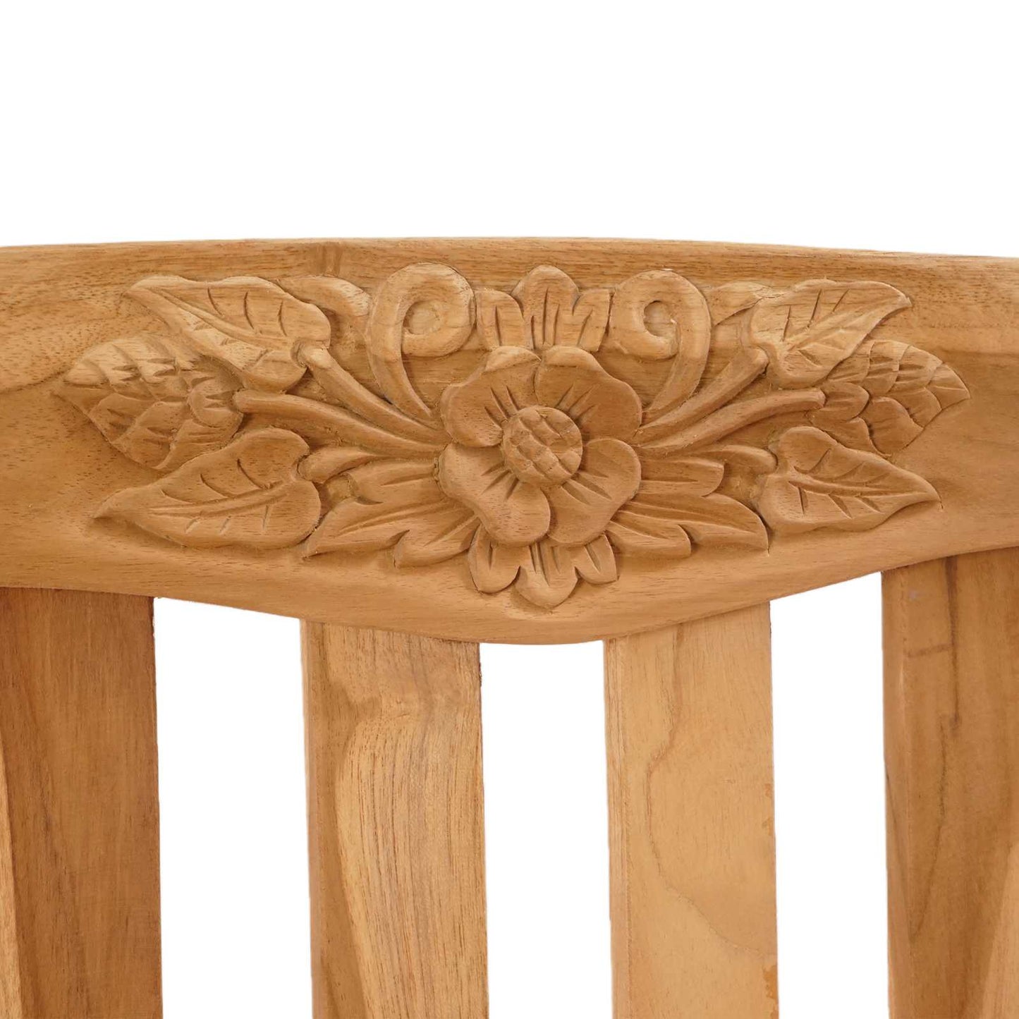 Handcarved Rose Bench Natural 114 x 60.5 x 95 cm