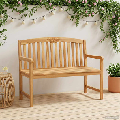 Handcarved Rose Bench Natural 114 x 60.5 x 95 cm
