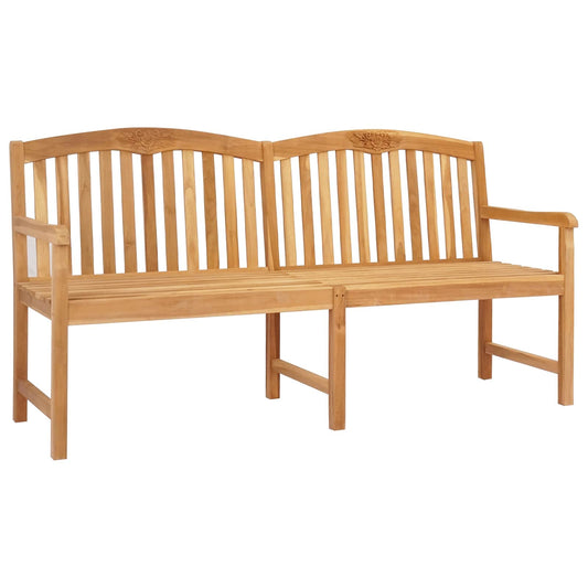 Handcarved Rose Bench 150 x 60 x 90 cm Solid Teak Wood Natural