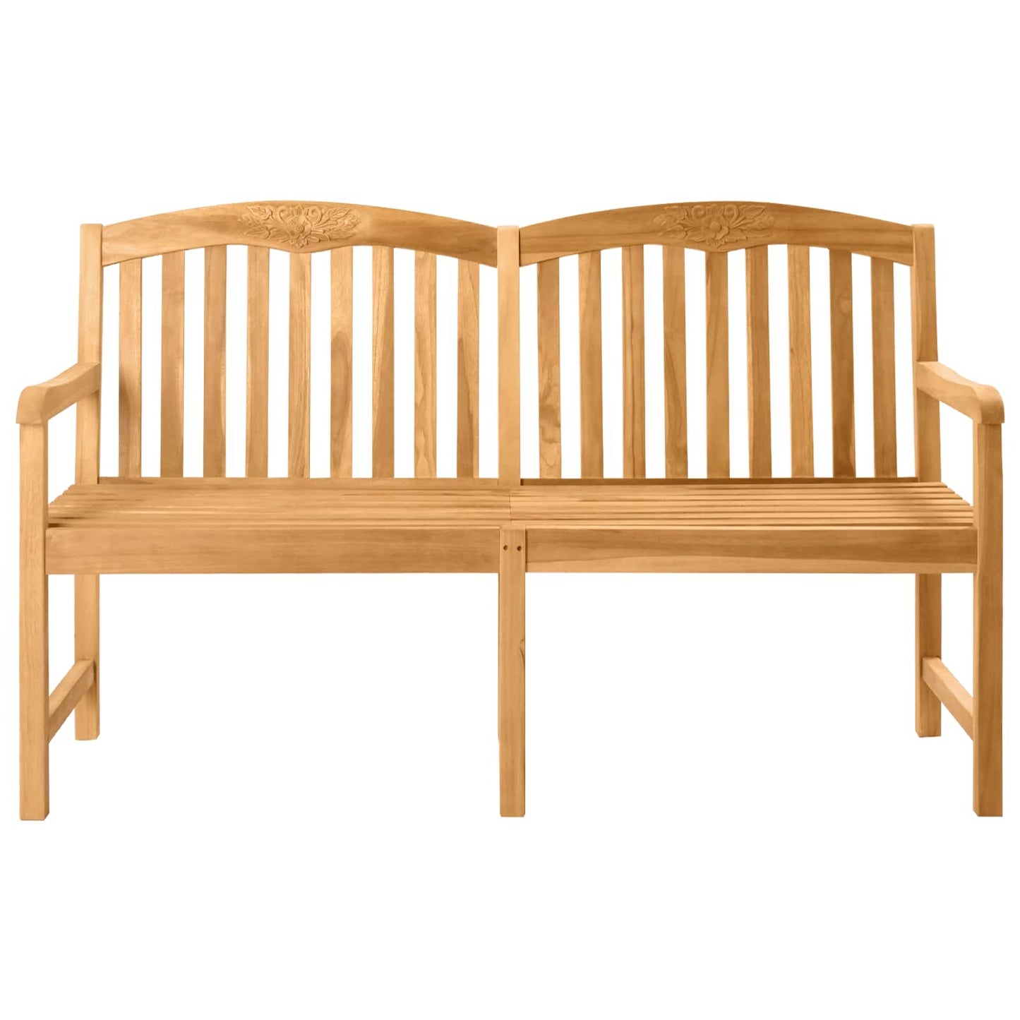 Handcarved Rose Bench 179.5 x 61 x 90 cm Solid Teak Wood