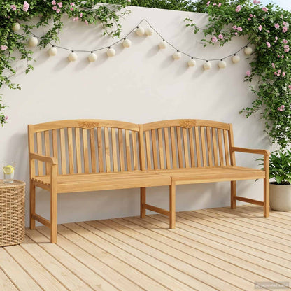 Handcarved Rose Bench Natural 228 x 60 x 90 cm Solid Teak Wood