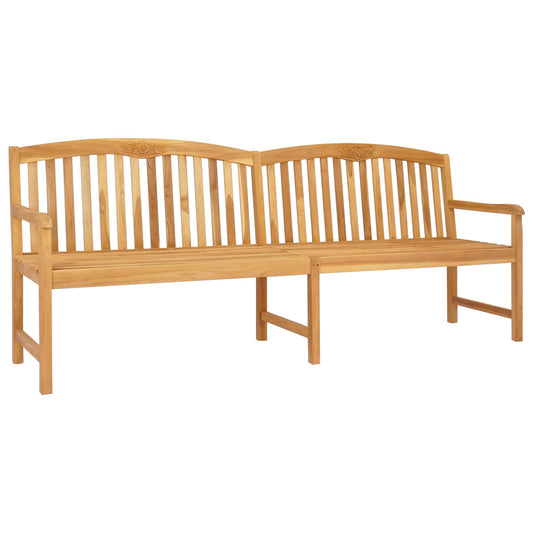 Handcarved Rose Bench 228 x 60 x 90 cm Solid Teak Wood Natural