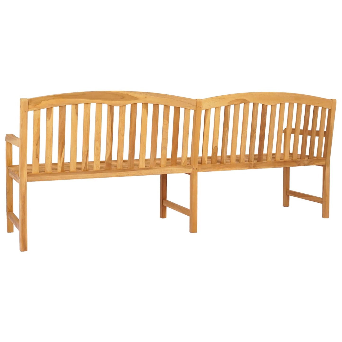 Handcarved Rose Bench 228 x 60 x 90 cm Solid Teak Wood Natural