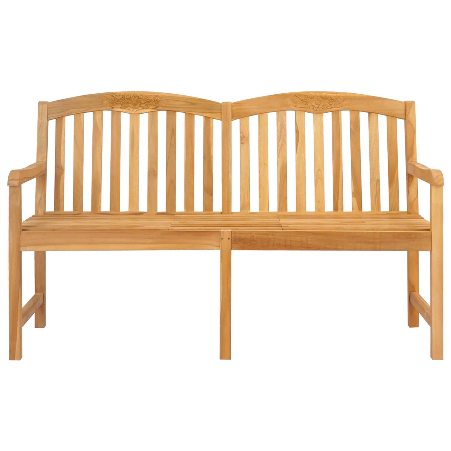 Handcarved Rose Bench 150.5 x 60 x 95 cm Solid Teak Wood