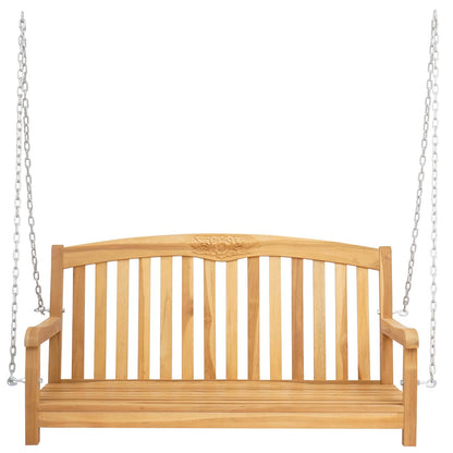 Swing Bench Natural 114 x 61 x 61.5 cm Solid Teak Wood