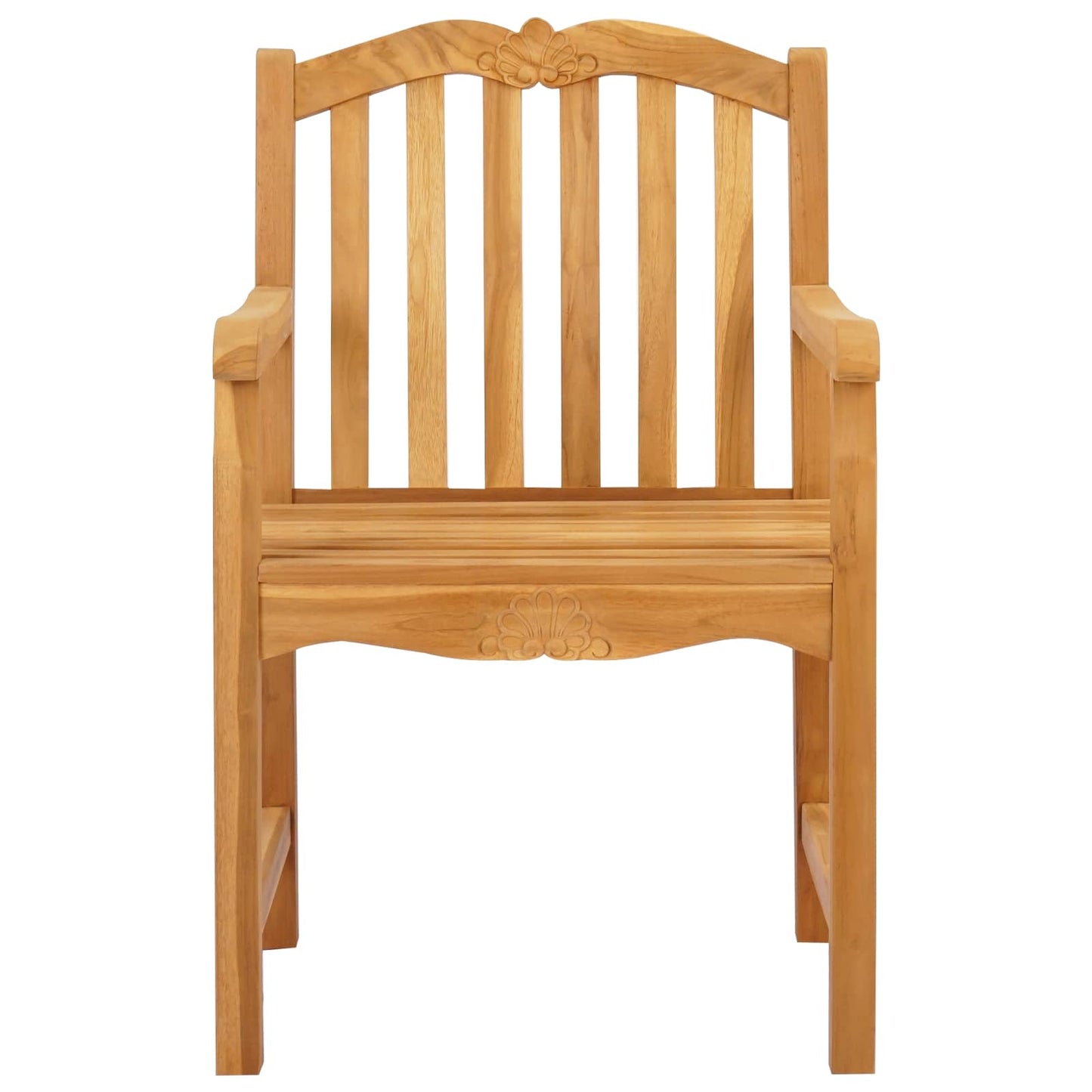 Handcarved Rose Chair 2 pcs Natural Solid Teak Wood
