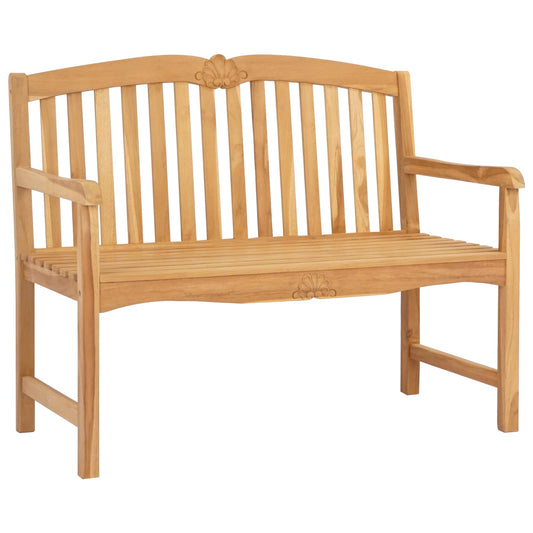Handcarved Rose Bench 114 x 60 x 95 cm Solid Teak Wood Natural