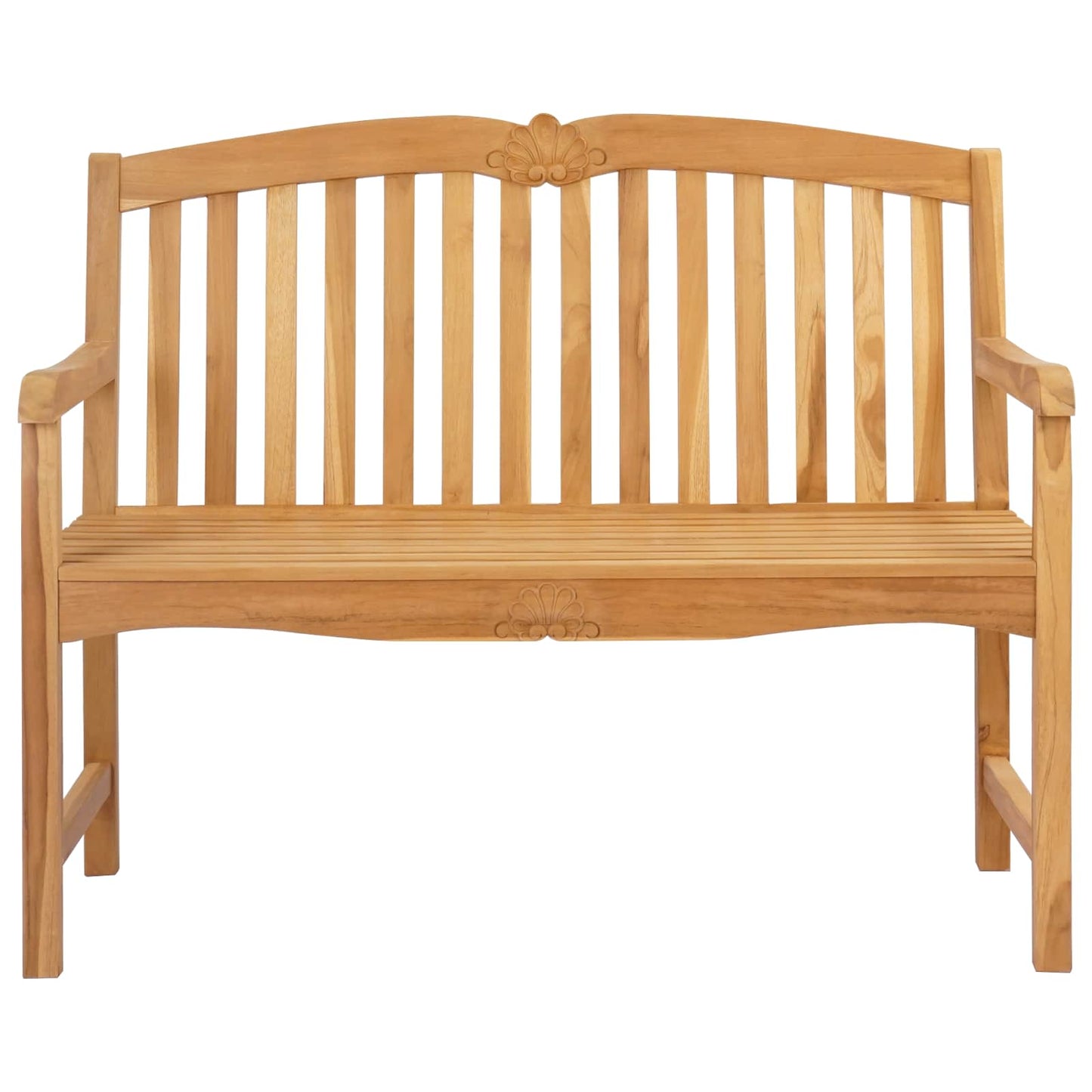 Handcarved Rose Bench 114 x 60 x 95 cm Solid Teak Wood Natural