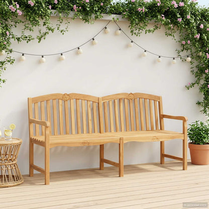 Handcarved Rose Bench Natural 180.5 x 60 x 96 cm