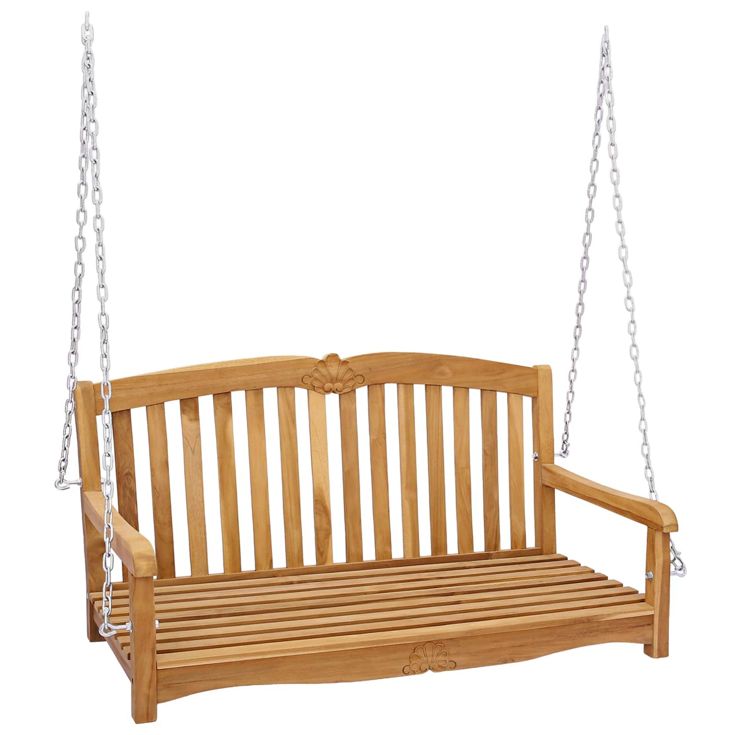 Swing Bench 114 x 60 x 60.5 cm Solid Teak Wood Natural