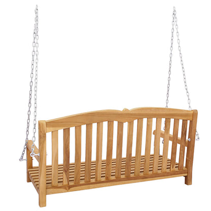 Swing Bench 114 x 60 x 60.5 cm Solid Teak Wood Natural
