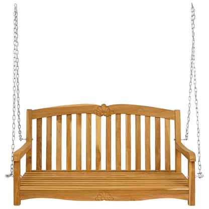 Swing Bench Natural 114 x 60 x 60.5 cm Solid Teak Wood